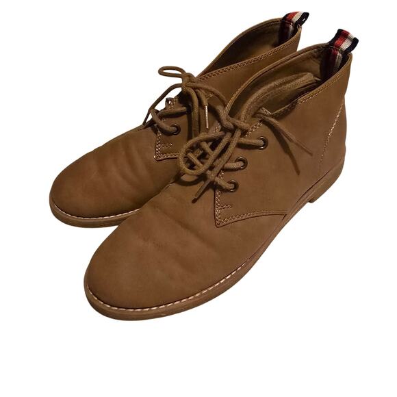 Tommy Hilfiger TWBENAY-SS Tan Faux Leather Ankle Lace Up Chukka Boots Womens 7 - Picture 2 of 10